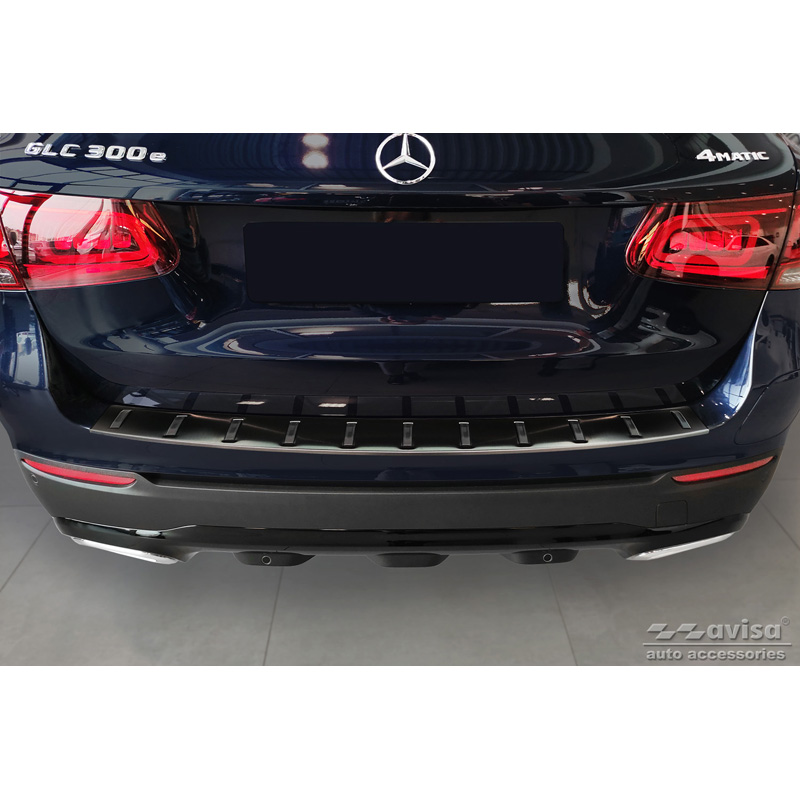 Black Stainless Steel Rear bumper protector  Mercedes GLC (X253) 2015-2019 & Facelift 2019- 'STRONG EDITION'