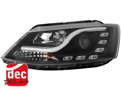 Headlights VW Jetta 11-18 daytime running lights black