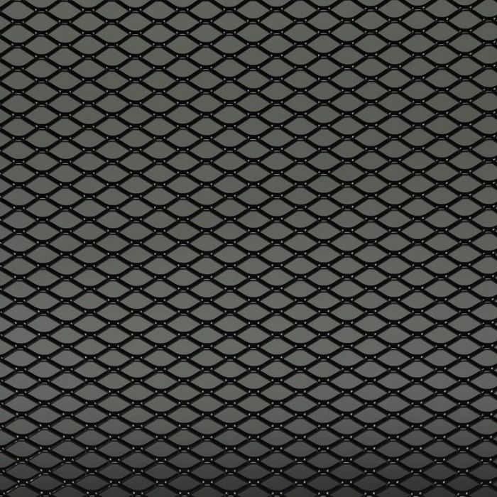 Race mesh aluminum black - diamond design 16x8mm - 125x25cm