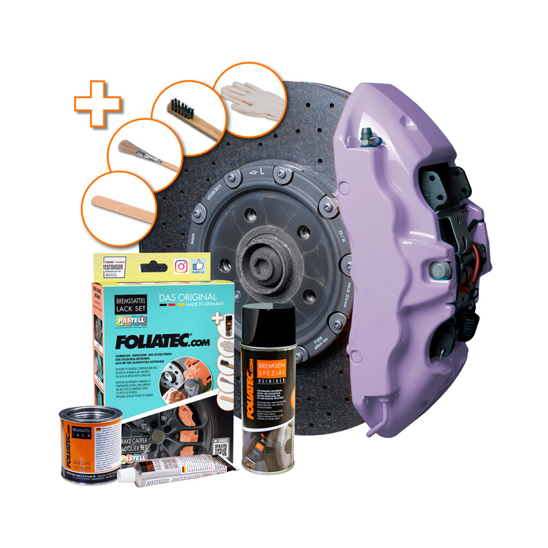 Foliatec Brake Caliper Lacquer Set - Soft Violet (Pastel) - 3 Components