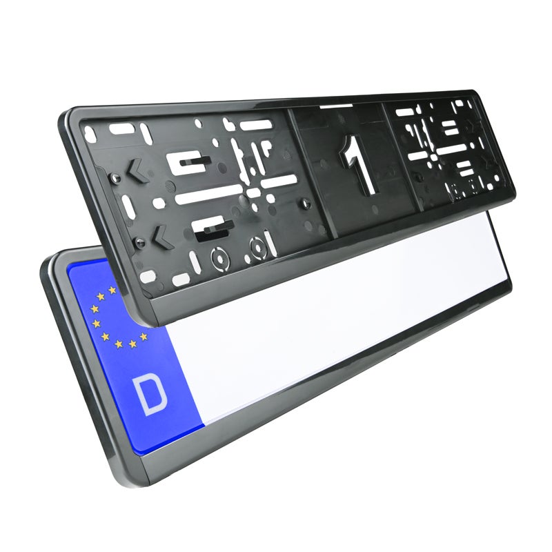 Alti Giri Set Synthetic license plate holders 52,7x12,8cm - Type Autodromo - Black - 2 pieces
