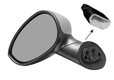 spiegel, bol glas, elektr verstelb, verwarmd, in primer, links F