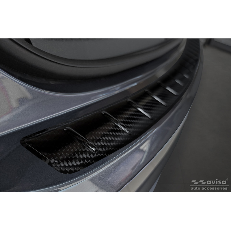 Real 3D Carbon Rear bumper protector  Volkswagen Taigo 2021- 'Ribs'
