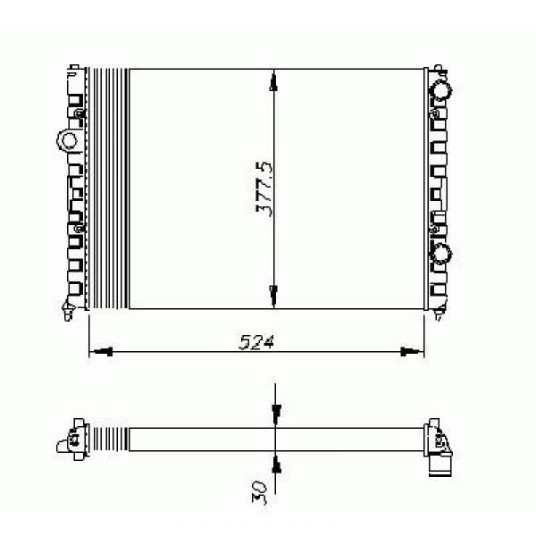 Radiator PASSAT 93-96 525x377 1.6/1.8/2.0/2.0-16V