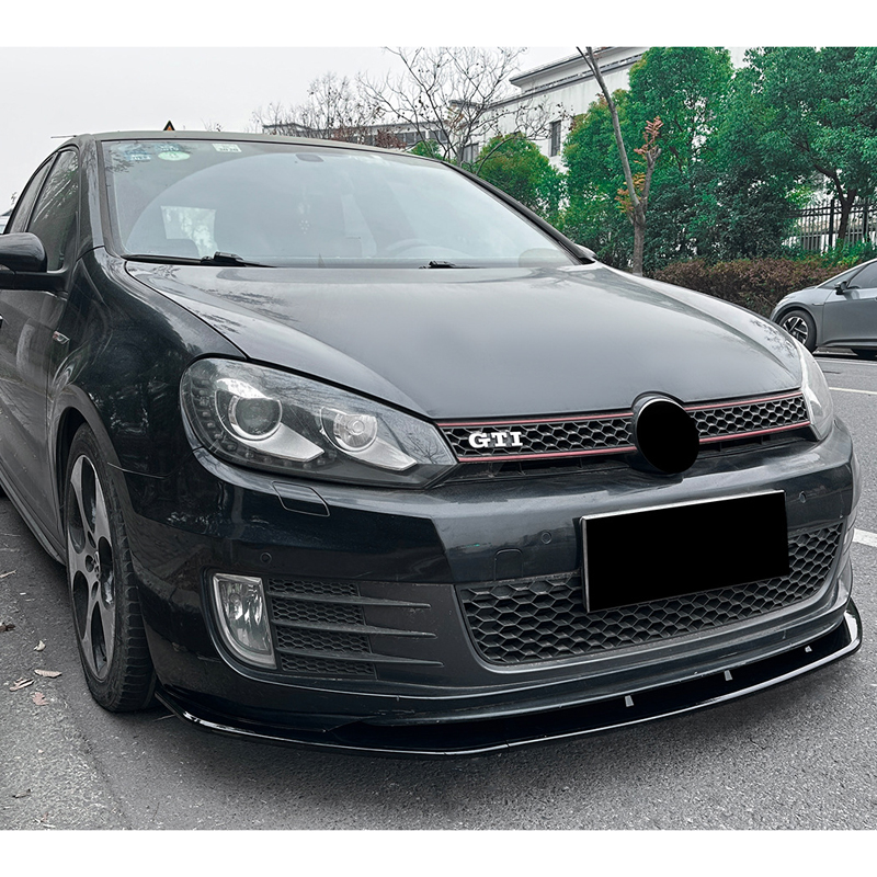 Voorspoilerlip  Volkswagen Golf VI GTi 2008-2012 (Glanzend Zwart ABS)