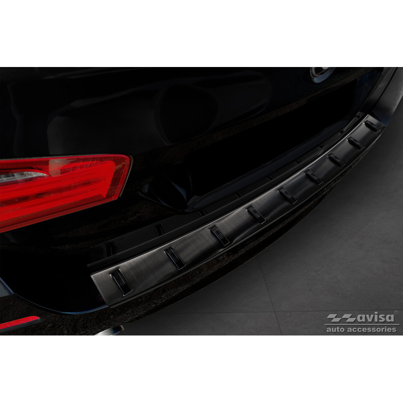 Black Stainless Steel Rear bumper protector  BMW 5-Series (F11) Touring 2011-2013 & Facelift 2013-2017 'STRONG EDITION'