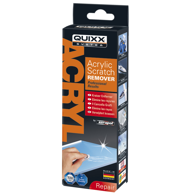 Quixx Xerapol Acrylic Scratch Remover (50g polish/1 cloth/2 sandpaper)