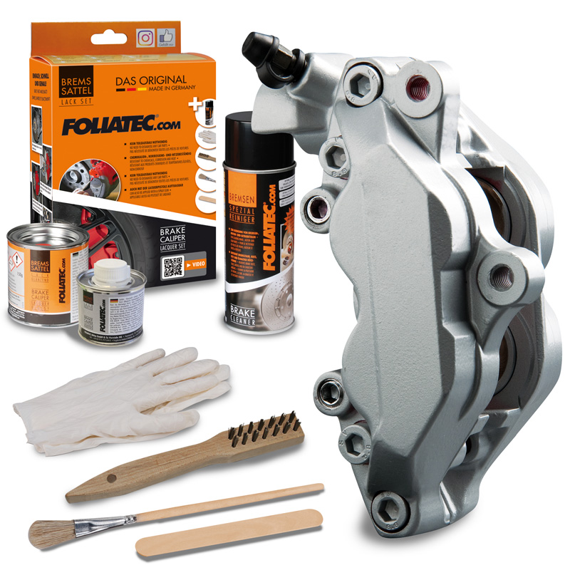 Foliatec Brake Caliper Lacquer Set - stratos silver metallic - 3 Components