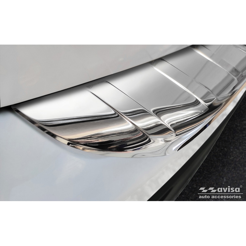 Chrome Stainless Steel Rear bumper protector Mercedes GLB (X247) incl. AMG 2019- 'Ribs'