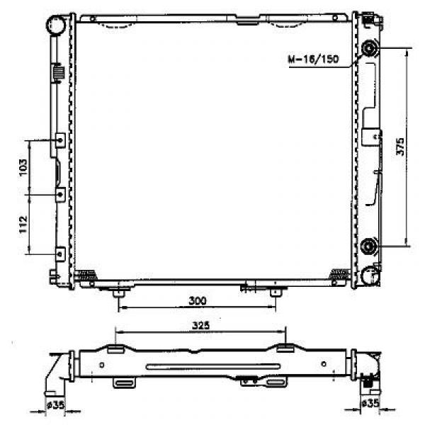 Radiator W 124 D AUTOMAAT 84-95 535x500 200D/250D/300TD/E200D -A