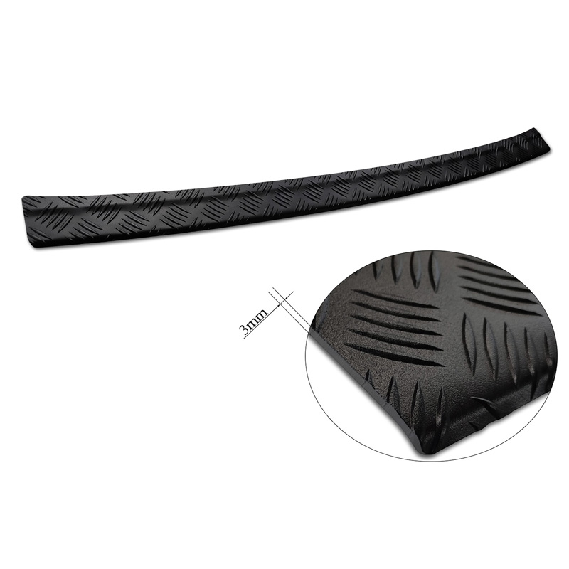 Matt Black Aluminum Rear bumper protector  Toyota Highlander IV (XU70) 2020- 'Riffled Plate'