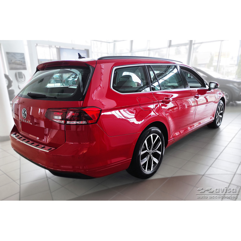 Stainless Steel Rear bumper protector  Volkswagen Passat Variant 2014-2019 & Facelift 2019-2023 (incl. R-Line/Alltrack) 'STRONG EDITION'