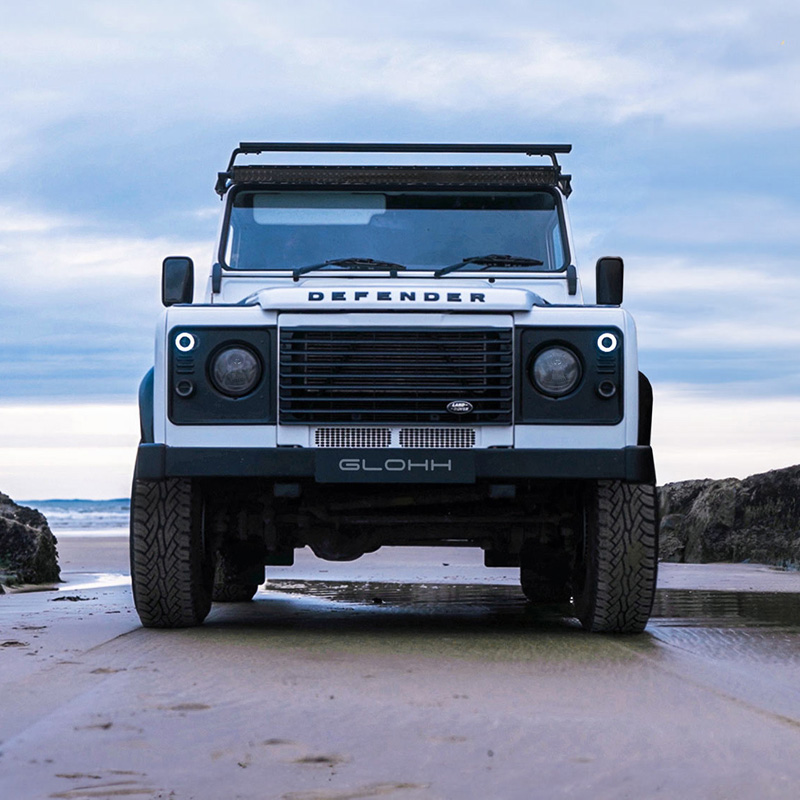 Glohh GL-2 LED Front Lights  Landrover 90/110 1983-1990 & Defender (LD) 1990-2016 - Clear (4-pieces)