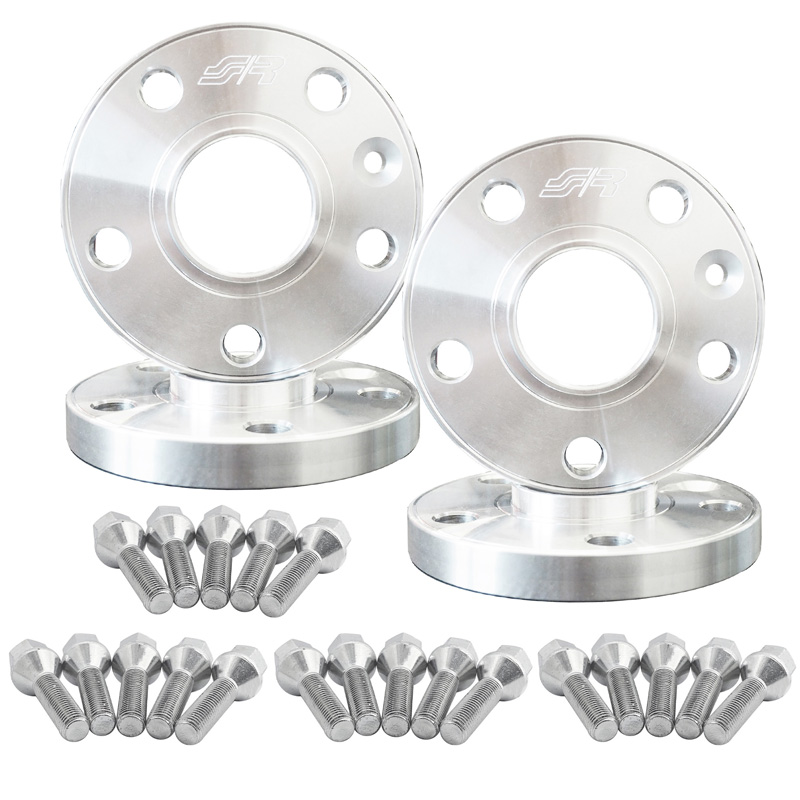 Simoni Racing Aluminium-Spurverbreiterungssatz - 2x15mm(VA) - 2x18mm(HA) (Mittenzentrierung 66,6mm) mit Radschrauben - passend für BMW Diverse