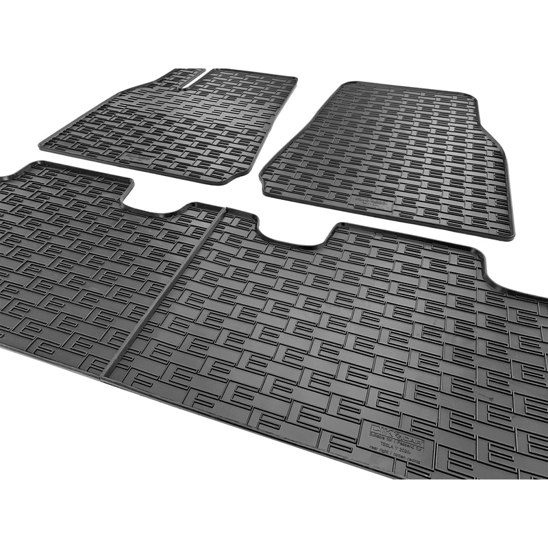 Rubber car mats set  Tesla Model Y 2020- (3-pieces + fixing system)