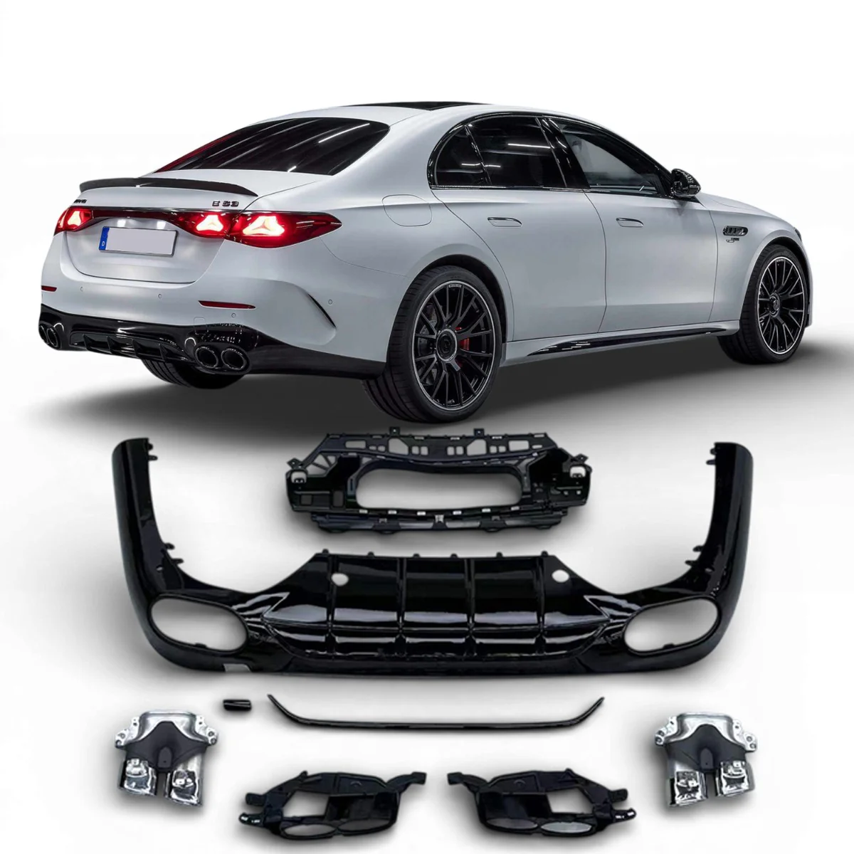 Diffuser Mercedes E W214 S214 AMG Look Chroom Sierstukken