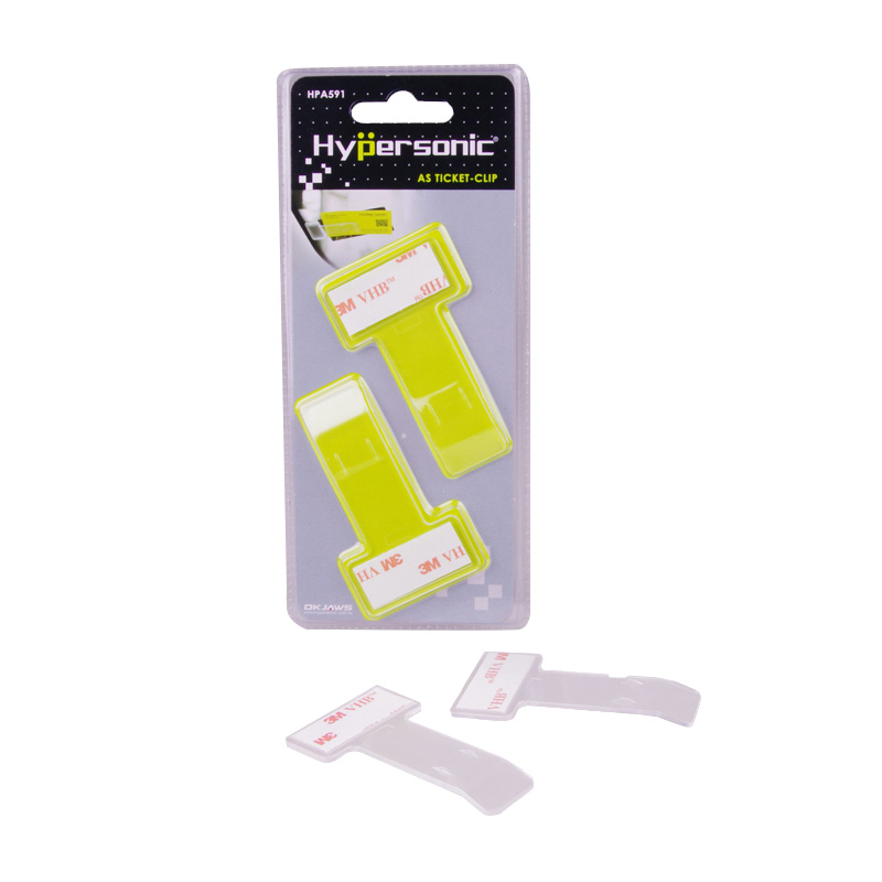 Universal Ticket Clip/Bank Card/Parking Card Holder 75x40x2mm - Self-adhesive - Set of 2 pieces