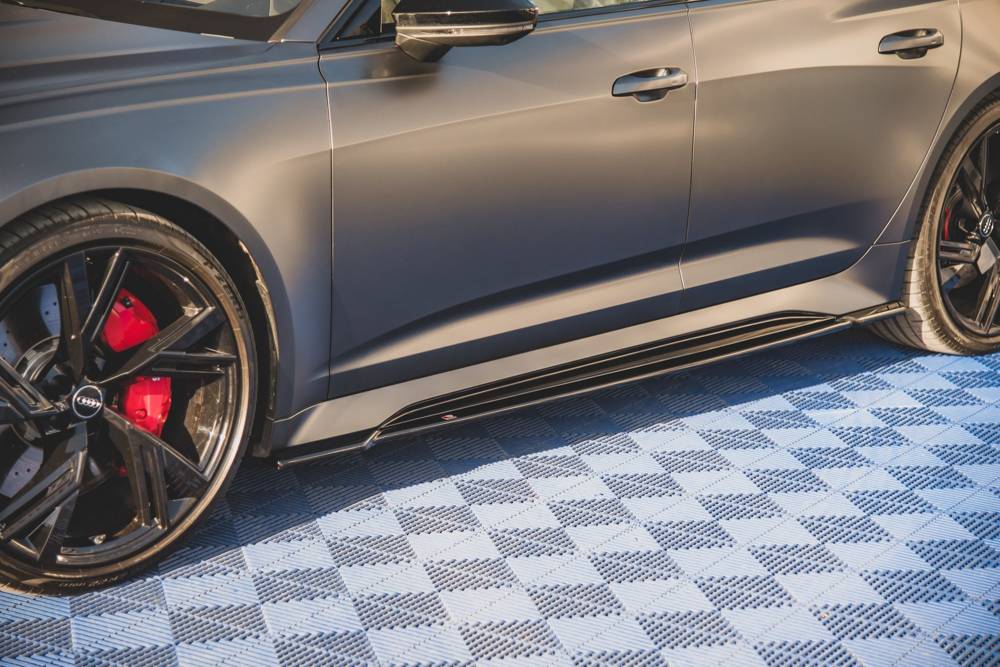 Zijskirts V.1 Audi RS6 / RS7 C8 Maxton Glanzend Zwart
