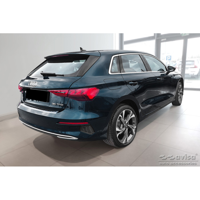 Stainless Steel Rear bumper protector  Audi A3 (8Y) Sportback 2020- 'Ribs'