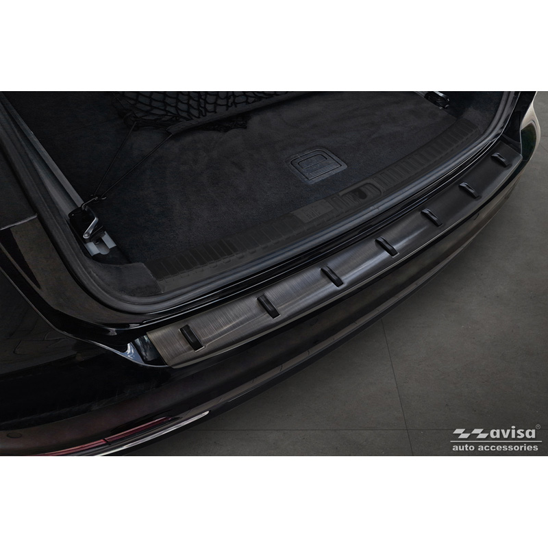 Black Stainless Steel Rear bumper protector  Audi A6 (C8) Avant incl. S-Line 2023- 'STRONG EDITION'