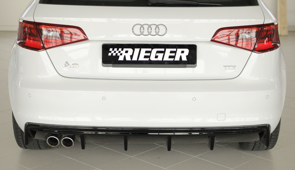 Audi A3 8V 12-16 Diffuser Rieger Glans zwart