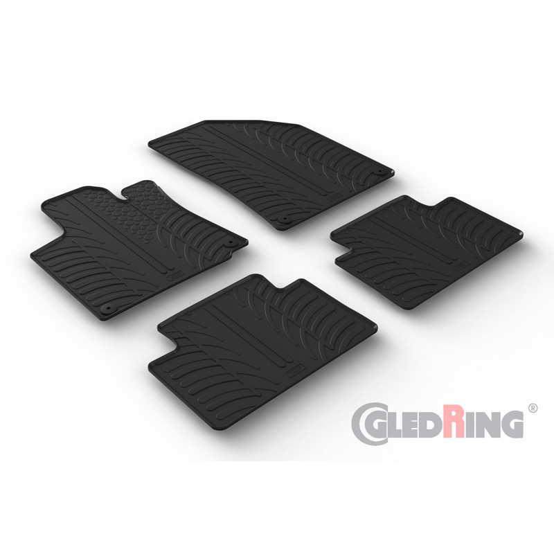 Rubbermatten  Geely CoolRay 2018- (T profiel 4-delig + montageclips)