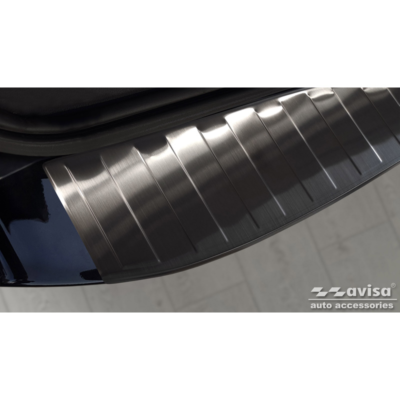 Black Stainless Steel Rear bumper protector  Ford Mondeo IV Wagon Facelift 2010-2014 'Ribs'