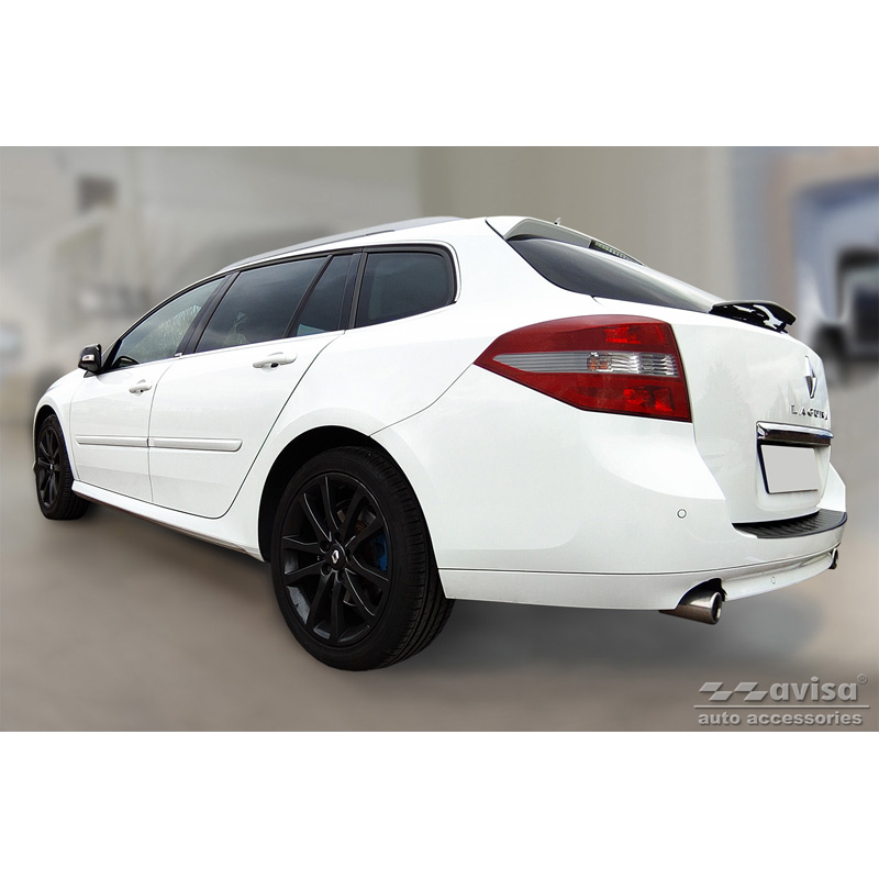 Black Stainless Steel Rear bumper protector  Renault Laguna III Grandtour 2007-2015 'Ribs'
