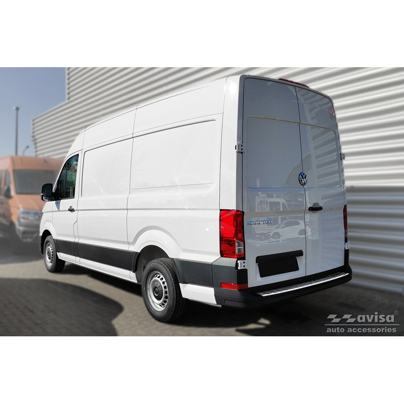 Stainless Steel Rear bumper protector  Volkswagen Crafter & MAN TGE 2017- 'Ribs' ('XL'-version)