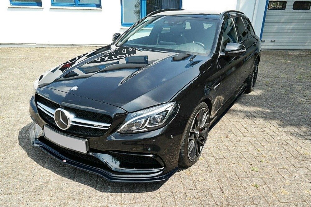 Voorspoiler Mercedes C-Class S205 63AMG Limousine/Estate Glans Zwart