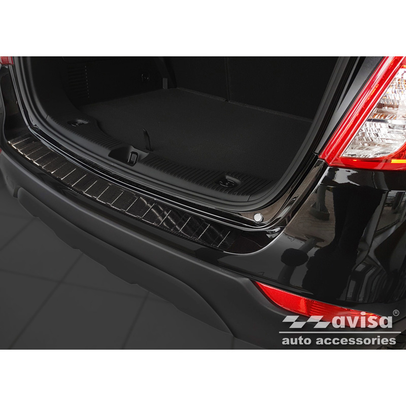Real 3D Carbon Rear bumper protector  Opel Mokka X Facelift 2016-2020 'Ribs'