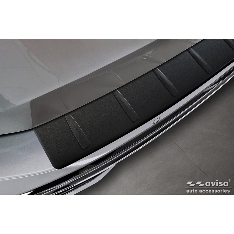 Matt Black Stainless Steel Rear bumper protector  Volkswagen Passat Variant (CJ5) 2023- 'Ribs'