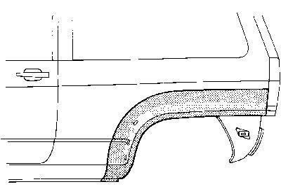 spatbordrand, rechts VW Polo, 1981-1990