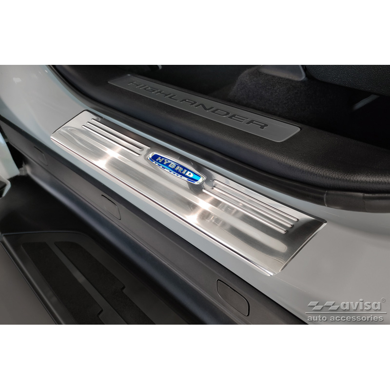 Inox door sill protectors  Toyota Highlander XU70 2020- 'Hybrid' - 4-pieces