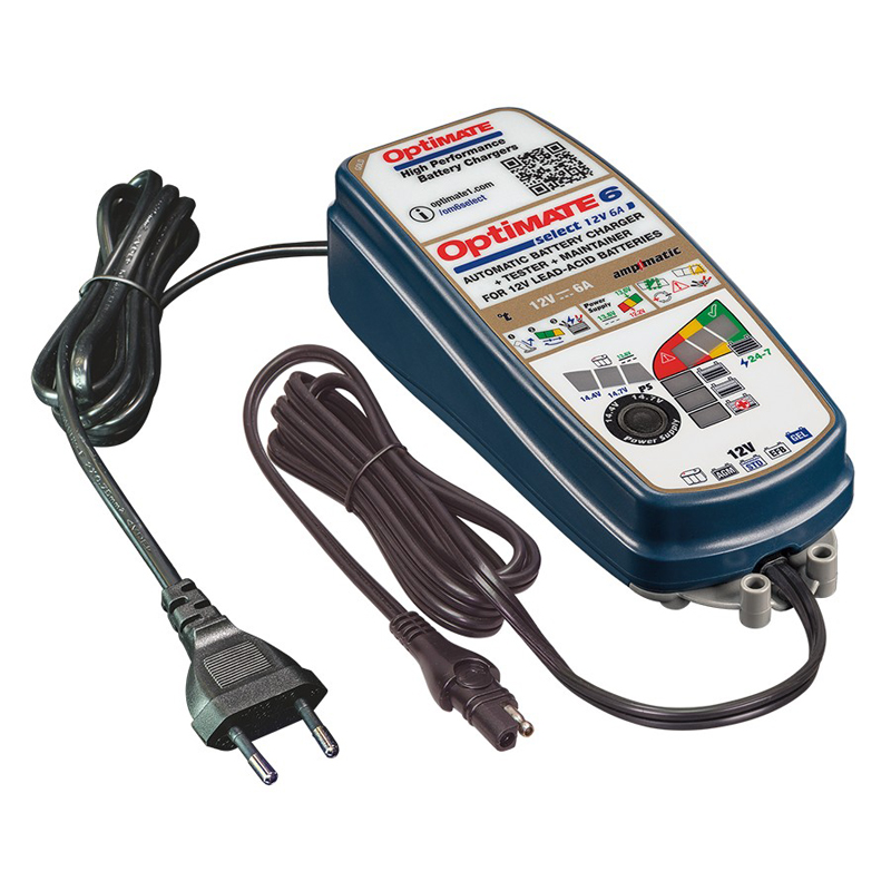 OptiMate 6 Select 12V/6.0A 9-stufiges Batterierettungs, -lade-, -test-, -wartungsgerät