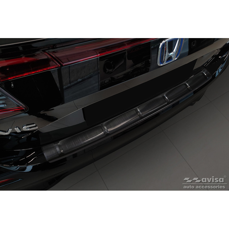 Black Stainless Steel Rear bumper protector  Honda Civic XI HB 2022- 'Ribs'