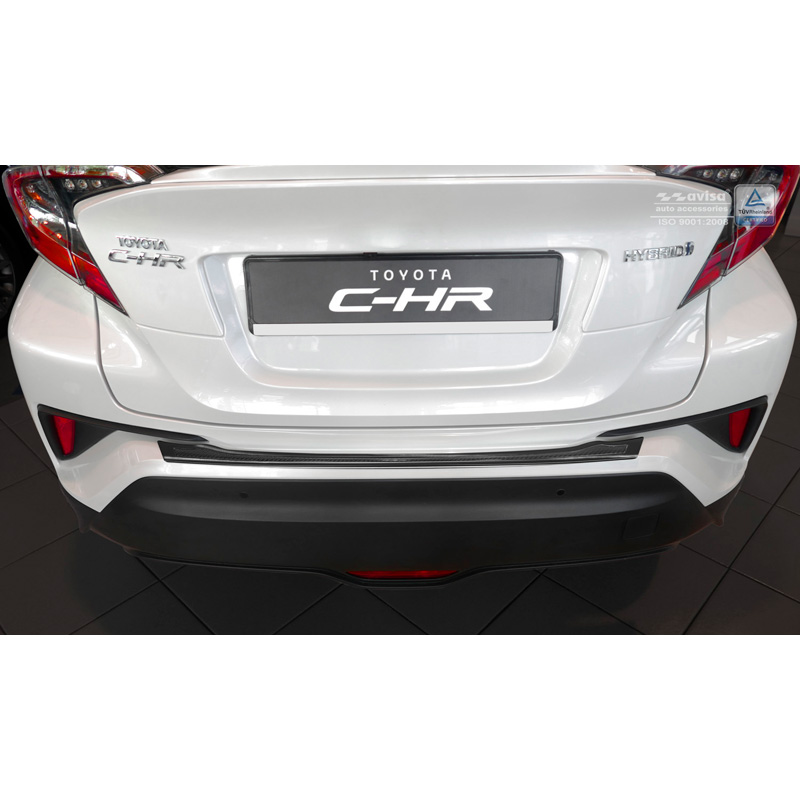 Stainless Steel Rear bumper protector 'Deluxe'  Toyota C-HR 2016-2019 & Facelift 2019-2023 Black/Black Carbon