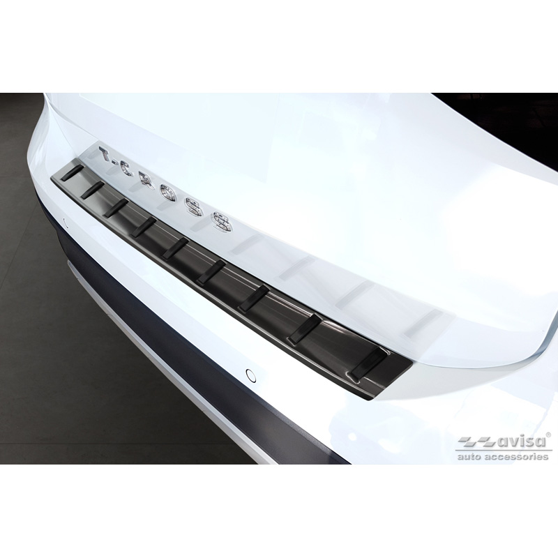 Black Stainless Steel Rear bumper protector  Volkswagen T-Cross 2019-2024 & FL 2024- 'STRONG EDITION'