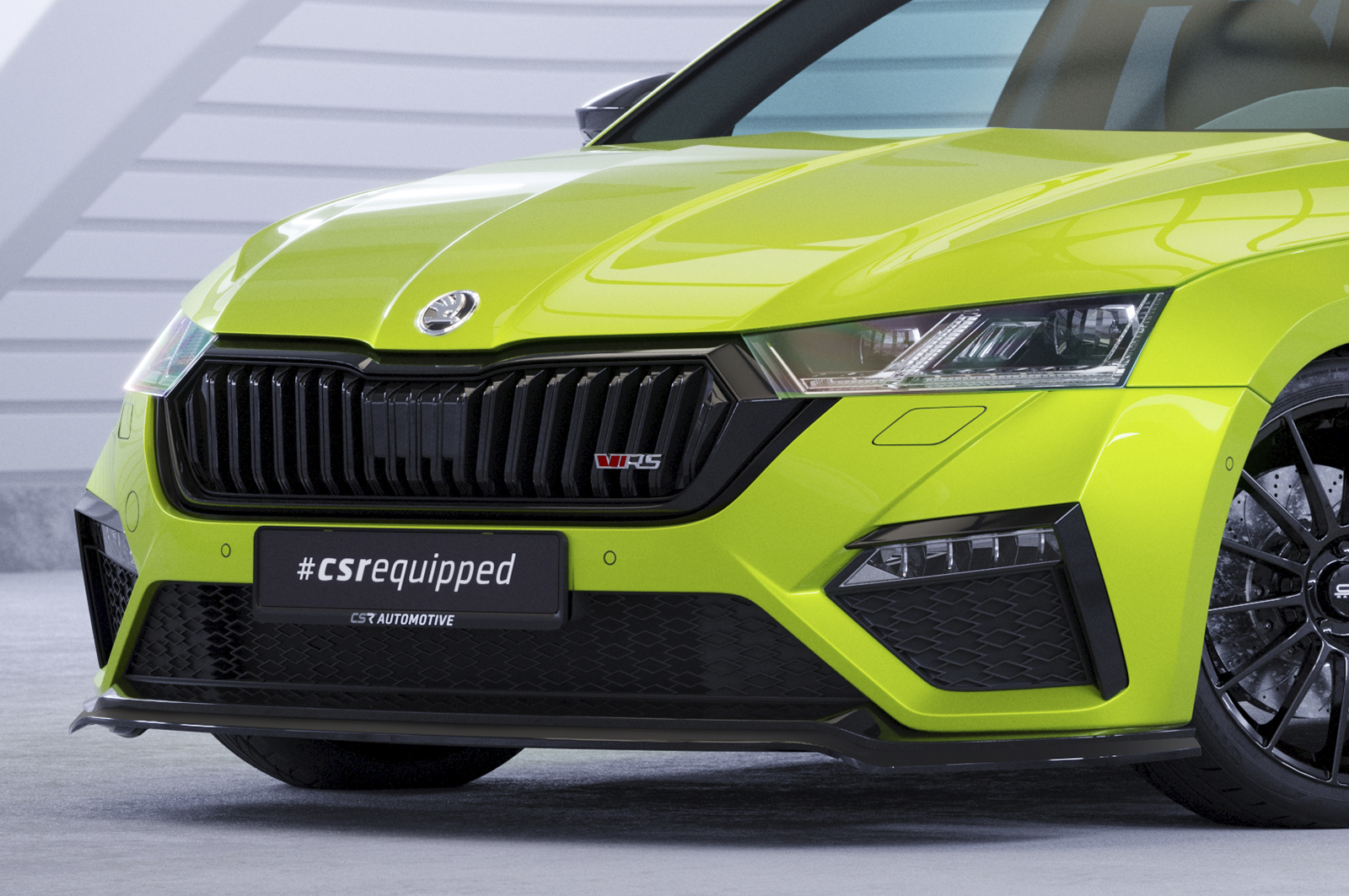 Voorspoiler Skoda Octavia 4 VRS CSR Glans Zwart