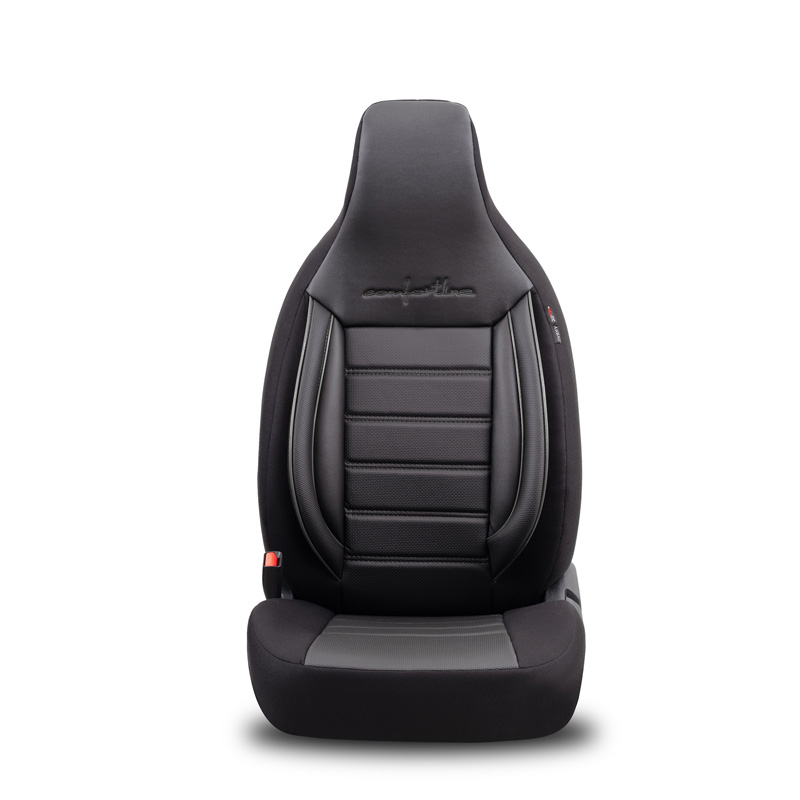 Universelle Leder/Stoff 'CityBug' Sitzbezüge 'Comfortline' Schwarz/Grau - 9-Teilig- - passend für Side-Airbags