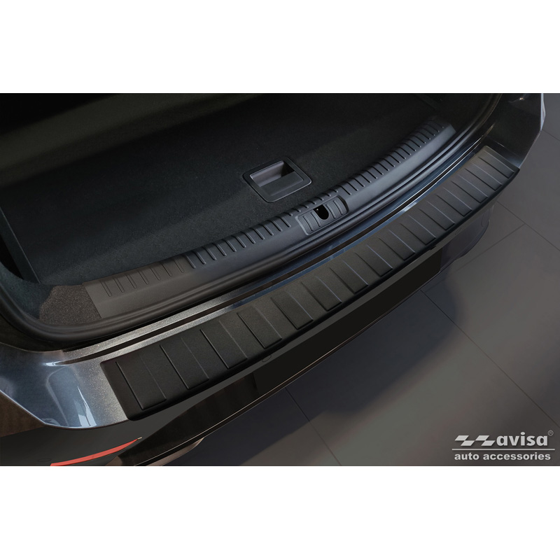 Matzwart RVS Achterbumperprotector  Seat Leon Sportstourer incl. FR / Cupra Leon Sportstourer 2020-2024 & Facelift 2024- 'Ribs'