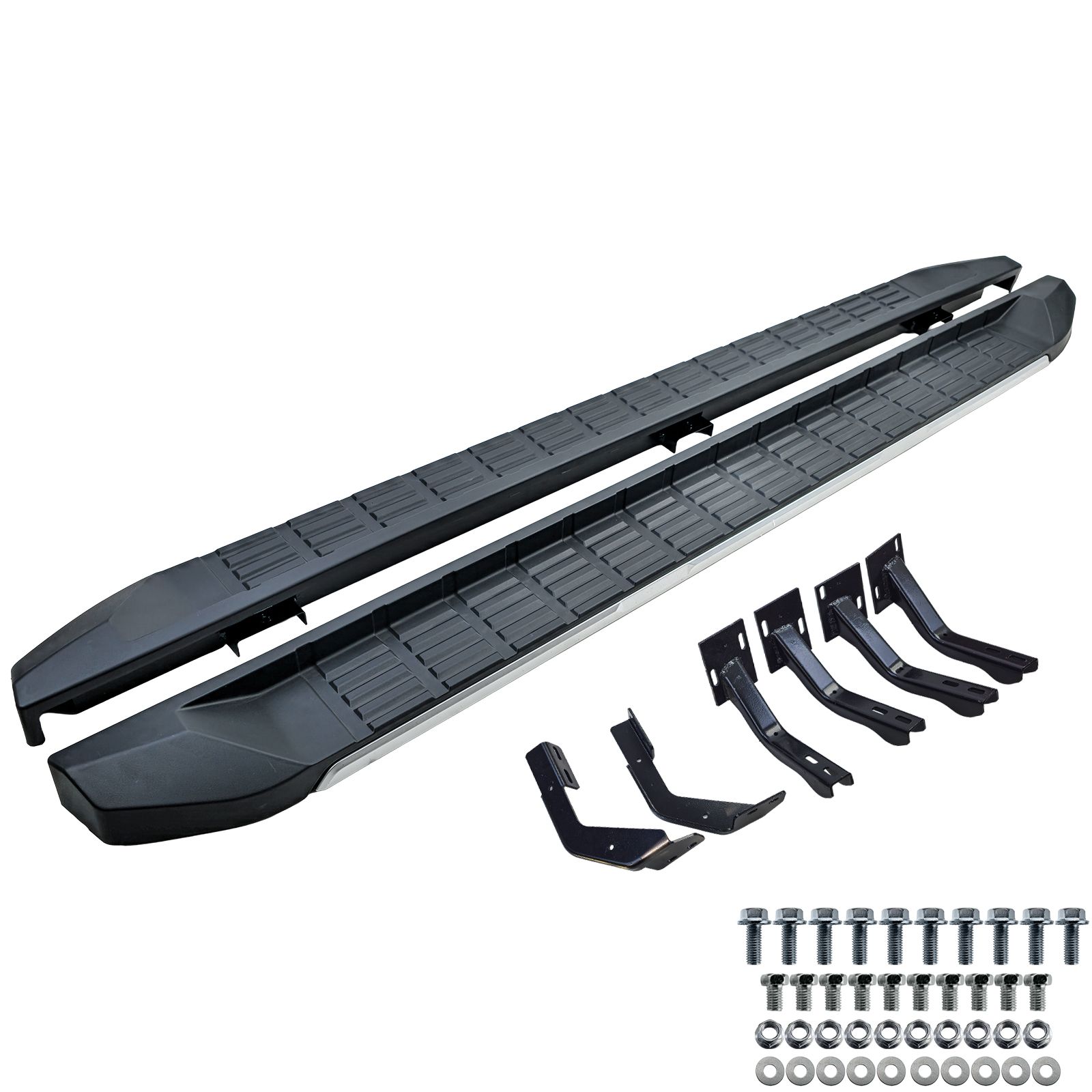 Treeplanken voor Volkswagen Amarok Doublecab 10-22 OE look aluminium zwart