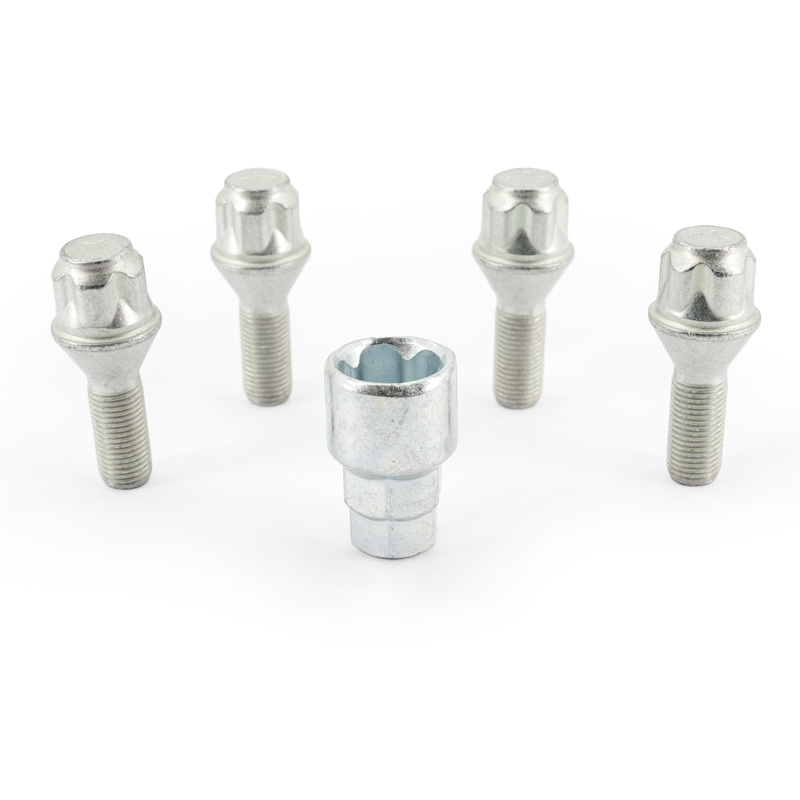 H&R Wheel lock set M12x1.25x26mm Taper - 4 wheel lock bolts incl. adapter
