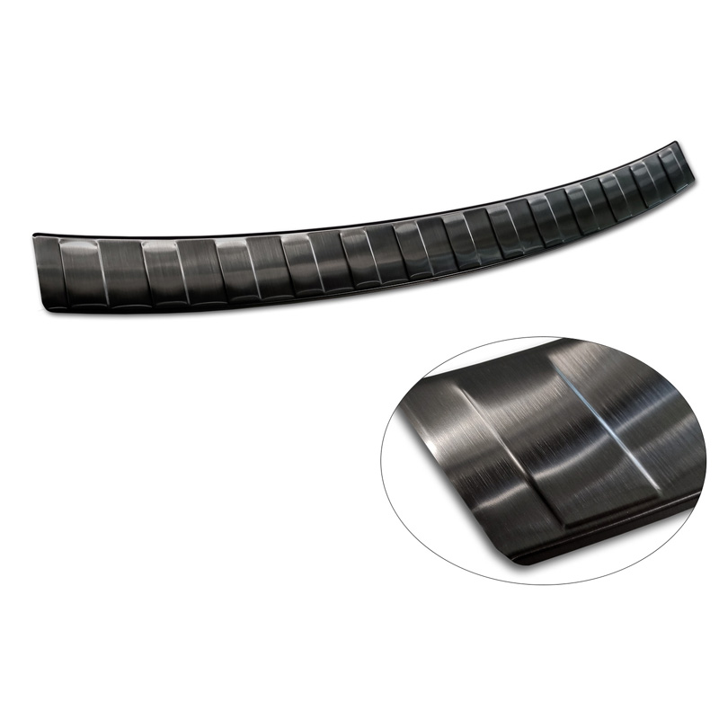 Zwart RVS Achterbumperprotector  Skoda Fabia III Combi FL 2018- 'Ribs'