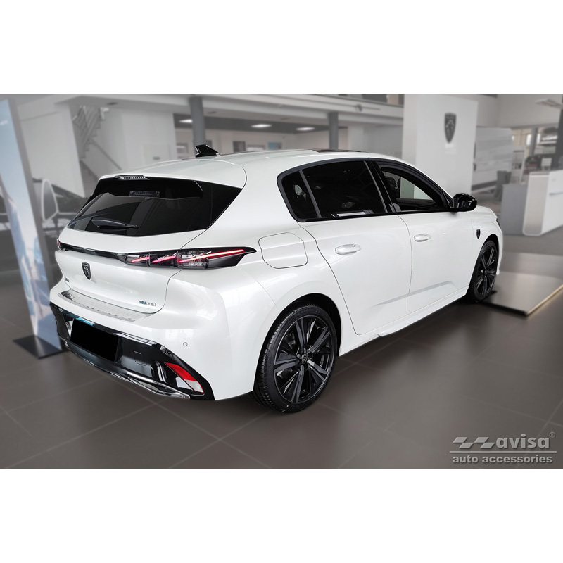 Stainless Steel Rear bumper protector  Peugeot 308 III HB & SW 2021- 'Ribs'