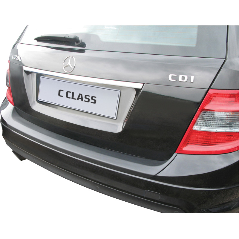 ABS Rear bumper protector  Mercedes C-Class W204 Kombi 2007-2011 (AMG) Black