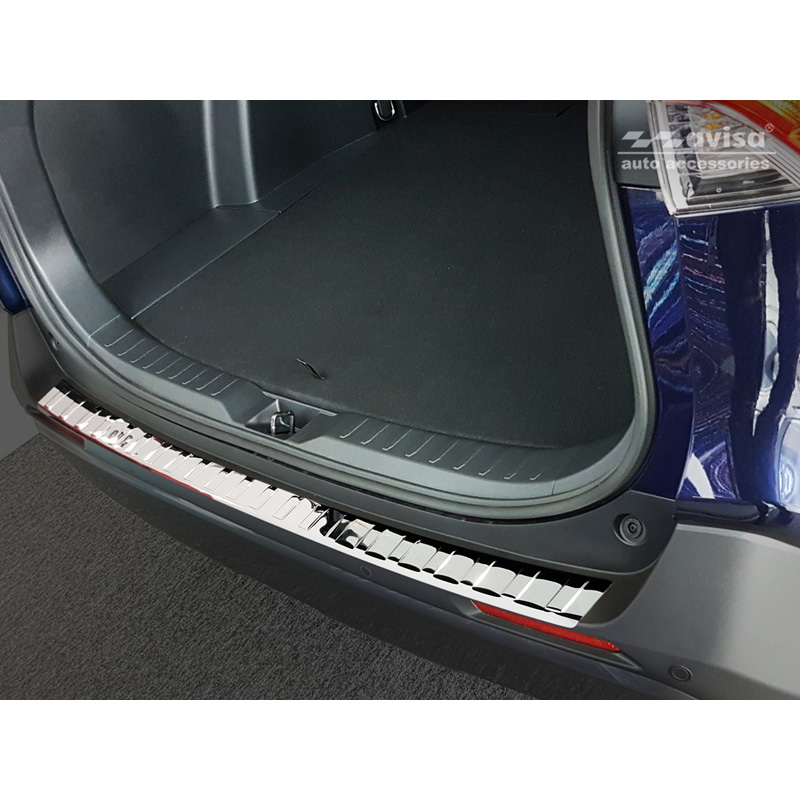 Chrome Stainless Steel Rear bumper protector  Toyota RAV4 (5th Gen.) 2018- & Suzuki Across 2020- 'Ribs'
