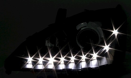 Koplampen Ford Focus 01-04 LED zwart