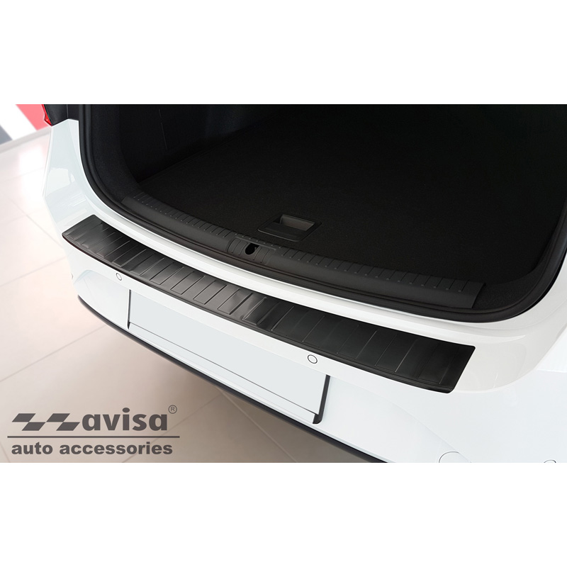Zwart RVS Achterbumperprotector  Seat Leon Sportstourer incl. FR / Cupra Leon Sportstourer 2020-2024 & FL 2024- 'Ribs'