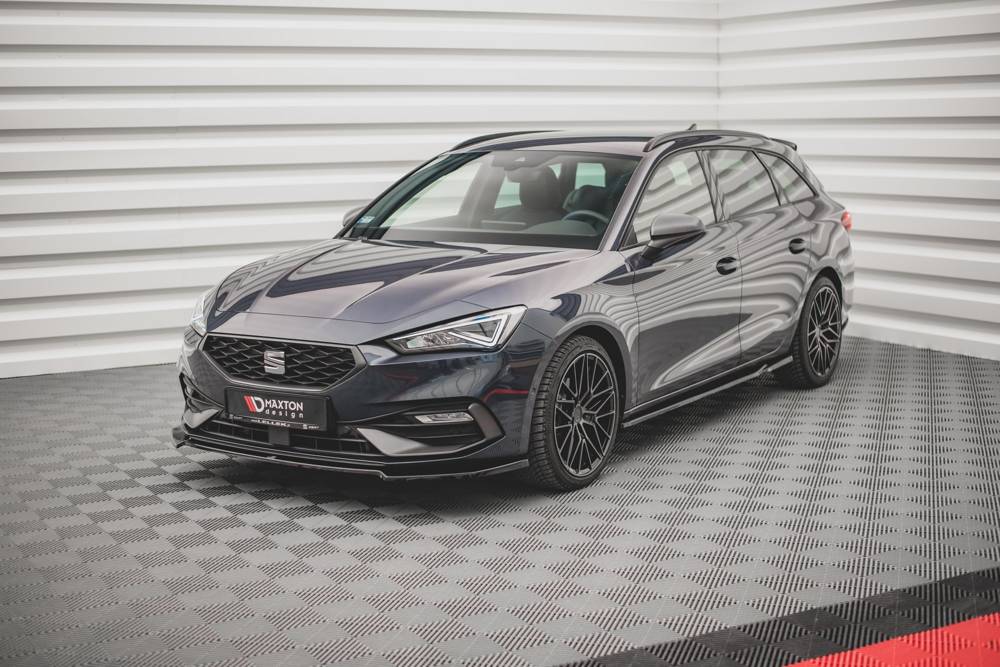 Voorspoiler V.4 Seat Leon FR MK4 Glans Zwart
